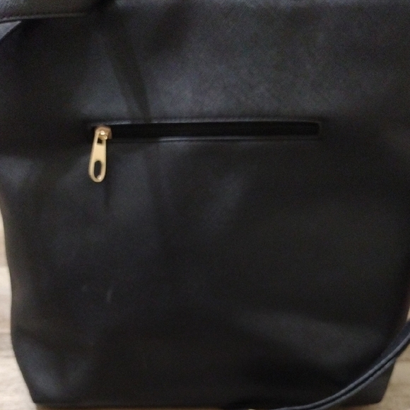 Black Tote Bag with Gold Bee Accent - Picture 9 of 16